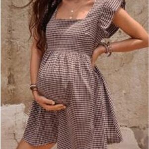 Gingham Maternity Dress